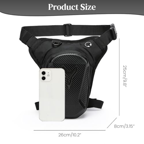 Image of STHIRA Motorcycle Waist Drop Leg Bag -Waterproof Hard Shell Storage Bag Double Layer Zippered Waist