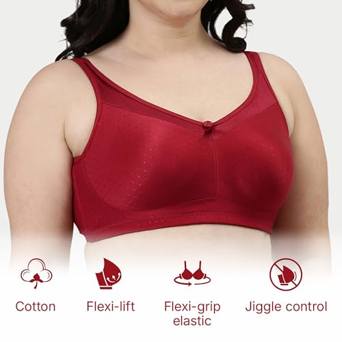 Image of Enamor Hidden X-Frame and Smoothening Women's Full Support Everyday Bra - Jiggle Control, Non Padded, Wirefree, Full Coverage - FB12 (Available in Plus Sizes)