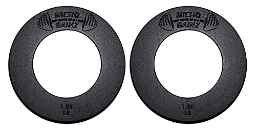 Micro Gainz Calibrated Fractional Weight Plate Set Of .25Lb-.50Lb-.75Lb-1Lb-1.25Lb Plates(10 Plate Set) W/Bag-Designed For Olympic Barbells, Strength Training & Micro Loading, Made In Usa #TOP6