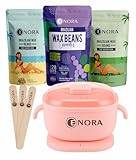 ENORA Premium Waxing Kit for Women - Silicone Wax Warmer for Hair Removal, Eyebrow, Bikini, Legs, Face, Brazilian Wax & More - Machine + 3-Pack Hard Wax Beads (100 g)+ Accessories, Pink (300 GRAM, WAX HEATER + WAX BEANS)