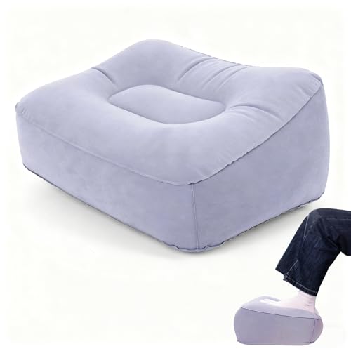 Inflatable Foot Rest for Travel & Office, Grey