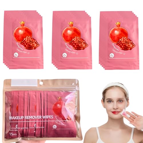 15 Count Face Makeup Remover Wipes,Individually Wrapped Makeup Wipes Bulk Face Cleansing Wipes,Individual Wet Wipes,Travel Towelette Makeup Remover Cloth for Face Cleansing Skin Care Remove Makeup