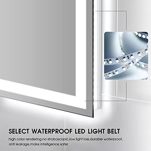 Kingdalai 60 X 36 Led Mirror For Bathroom With Lights (Backlit + Front Lights), Wall Mounted Vanity Mirror, Anti-Fog Dimmable Lights Brightness #TOP6