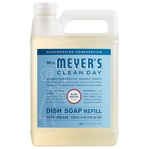 MRS. MEYER'S CLEAN DAY Liquid Dish Soap Refill, Rain Water, 48 fl. oz