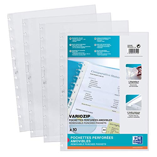 ELBA 100206869 Prospekthüllen 10er pack mit vario-zipp-Prinzip manageMe! Ersatzhüllen oben offen glasklar