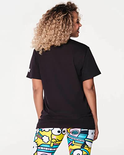 Zumba Women's Hello Kitty And Friends Athletic T-Shirt, Ladies’ Gym Shirt, Xs/S, Bold Black #TOP2