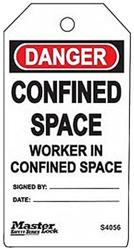 Tags Worker In Confined Space Master Lock plastique grand format 5-3/4" x 7" haute visibilité