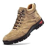 Picture of FLYLAND Men's Chukka Boots Casual Leather Shoes Ankle Shoes Non Slip Breathable Comfortable Mid Top for Driving Walking Outdoor (Khaki, 9.5)