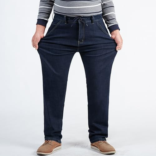 Jeans Pants Trouser Denim Large Size Plus Fat Straight Stretch Loose Casual Business Commuter Leg Men2