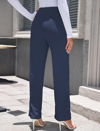 ZAFUL Womens Wide Leg Pants High Waisted Casual Pants for Women Stretchy Business Dress Work Pocket Trousers Pant