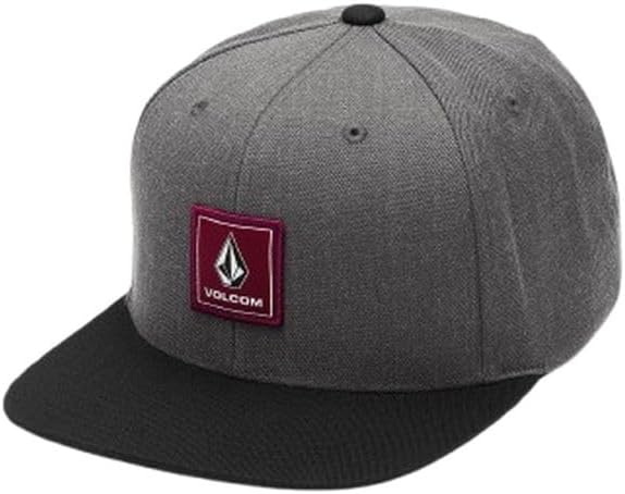 Volcom Men's Quarter Twill Snapback Hat – 6-Panel Adjustable Cap with Stone Logo Patch