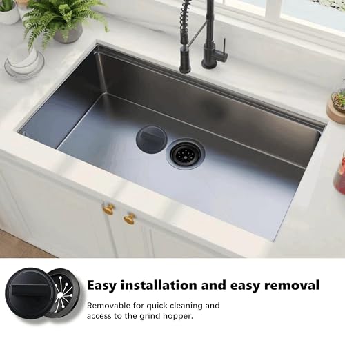 1+1 3-1/8 Inch Garbage Disposal Splash Guard, Collar Sink Stopper, Sink Baffle,Universal Rubber Food Waste Disposer Sink, 3-1/8 Inch Black Rubber.