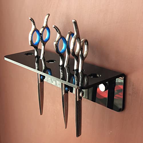 Lurrose Wall Mounted Salon Scissors Holder Acrylic Organizer with 6 Slots 5.5 X 3 Inch Space Saving Hairdresser Scissor Rack for Barber Shop and Home - Image 2