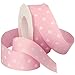 Morex Grosgrain Dot Ribbon, 1-1/2-Inch by 20-Yard Spool, Light Pink with White Dots