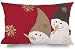 Phantoscope Decoractive New Merry Christmas Series Double Unique Snowman Embroidery Throw Pillow Case Cushion Cover 12" x 20" 35cm x 50cm