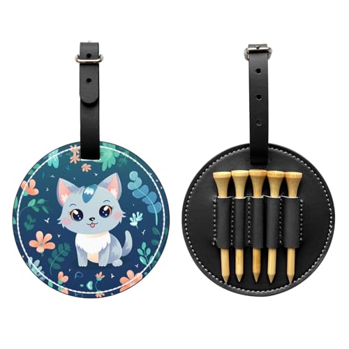 Calico cat Black Golf tee Storage Bag - Durable and wear-Resistant Golf Accessories