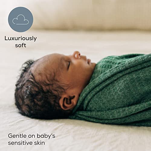 Image of First Landings Newborn Photography Wraps - Gender Neutral Baby Essentials - Soft Knit Receiving Blankets - Newborn Photo Props - Green, 16 inch x 64 inch (3-Pack)
