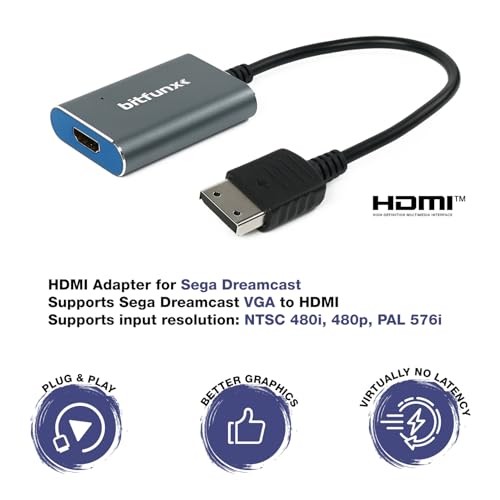 Adaptateur HDMI Sega Dreamcast convertisseur de jeu vidéo compatible console SEGA - 2