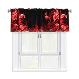 Photo Gallery aekgohp tende corte con mantovana, 137,2 x 45,7 cm, motivo astratto rosso, nero, bianco, per cucina, bagno, lavanderia, studio, si adattano alla maggior parte delle aste per tende standard o Photo Gallery aekgohp tende corte con mantovana, 137,2 x 45,7 cm, motivo astratto rosso, nero, bianco, per cucina, bagno, lavanderia, studio, si adattano alla maggior parte delle aste per tende standard o