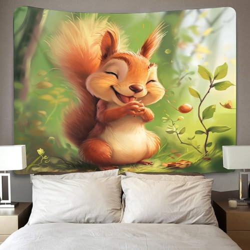 Couverture murale écureuil en polyester doux isolant visuel et acoustique - 4