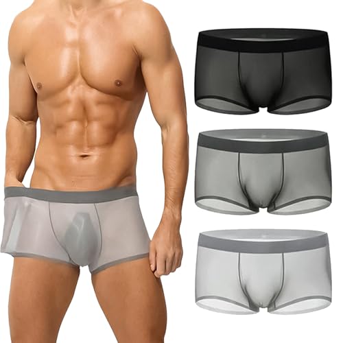 Niksy Underwear, Niksy Mens Ultra-Thin Ice Silk Transparent