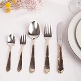 Franquihogar - Besteckset Edelstahl 18/10 poliert, 30-teilig Besteck für 6 Personen, Gastronomie - Löffel, Messer, Gabel, Dessertlöffel und Dessertgabel - Nürnberg 1210