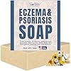 Eczema Soap Bar for Face and Body – All Natural Dermatitis, Psoriasis Treatment for Dry Itchy Sensitive Skin Relief – Gentle Detoxifying, Healing, Anti-Itch, Oatmeal Goat Milk Wash for Kids, & Adults