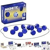 Ajedrez Magnético Portátil para Viajes y Camping con Piedras Magnéticas - Incluye Juego de Rompecabezas de Formas Geométricas Juego de Mesa Educativo de Estrategia y Damas para Niños de 9 a 14 Años