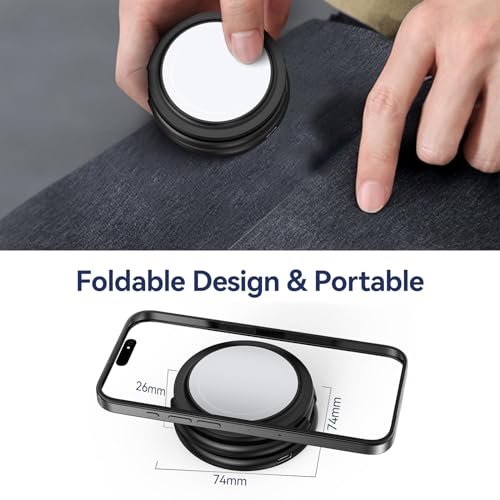 Image of KU XIU X63 3 in 1 Charging Station for Apple, Aluminum Alloy Foldable Magnetic Wireless Charger, Travel Charger for iPhone 17 /16 /15 /14 /13 /12 Series, Apple Watch & AirPods(with 20W Adapter)-Black