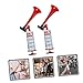 Gogogmee 2pcs Handheld Air Horn Pump Portable Sports Noisemaker Trumpet for Soccer Football Events Parties Celebrations Loud Cheer Signal Prop Red