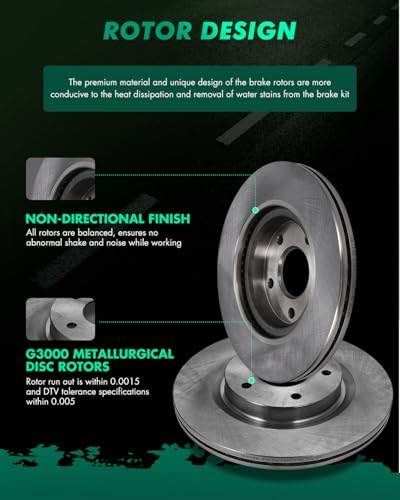 Image of SCITOO Front 11.65 inch Brake Pads and Rotors Kits Fit For Nissan For Altima 2007 2008 2009 2010 2011 2012 2013