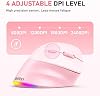 Mouse vertical ergonómico inalámbrico RGB para zurdos MEETION, rosa | Diseñado para zurdos, Bluetooth 5.2/3.0 y USB-A con adaptador USB-C, 4 DPI ajustables para Mac y Windows 6