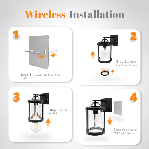 Image of Battery Operated Wall Sconces for Bathroom Modern Vanity Light Fixtures Rechargeable Wall Lights with Glass Shade for Mirror Bedroom Living Room Hallway