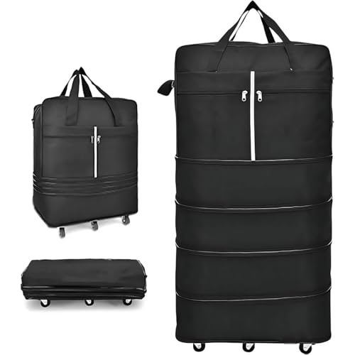 Recopilación de Maletas baratas Top 10. 49 AdooAdii Bolsa de Equipaje de Transporte 160L, Bolsa de Lona con Ruedas 360º Gran Capacidad Bolsa de Maleta Extensible Plegable Oxford Resistente Ligera, Mochila Impermeable para...