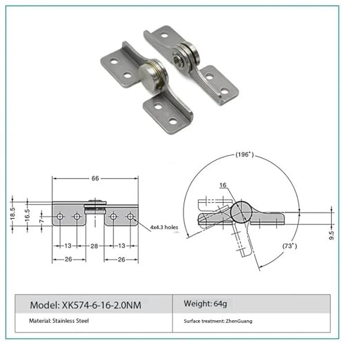 Charnière en acier inoxydable XK574 de haute précision 1Pcs - 3