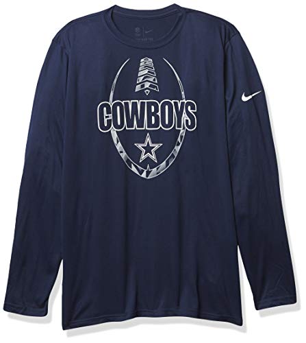 NFL Dallas Cowboys Mens Nike Icon Long Sleeve T-Shirt, Navy, Large