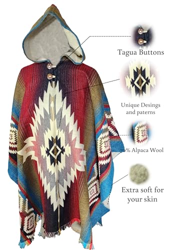 Wool Poncho Men – Handmade Alpaca PONCHO – Mexican Poncho Style - Cowboy Ponchos for Men – Alpaca Ponchos2