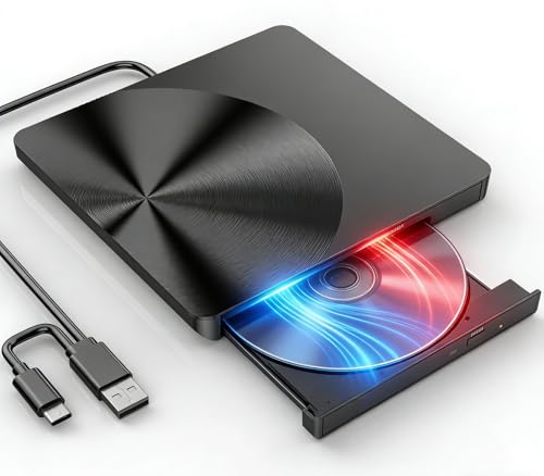 Graveur CD/DVD +/-RW avec technologie double USB C et 3.0 - 2
