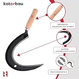KOTARBAU® Półksiężyc okrągły sierp ogrodowy sierp ogrodowy kuty sierp sierp sierp kuty sierp kosy 235 mm