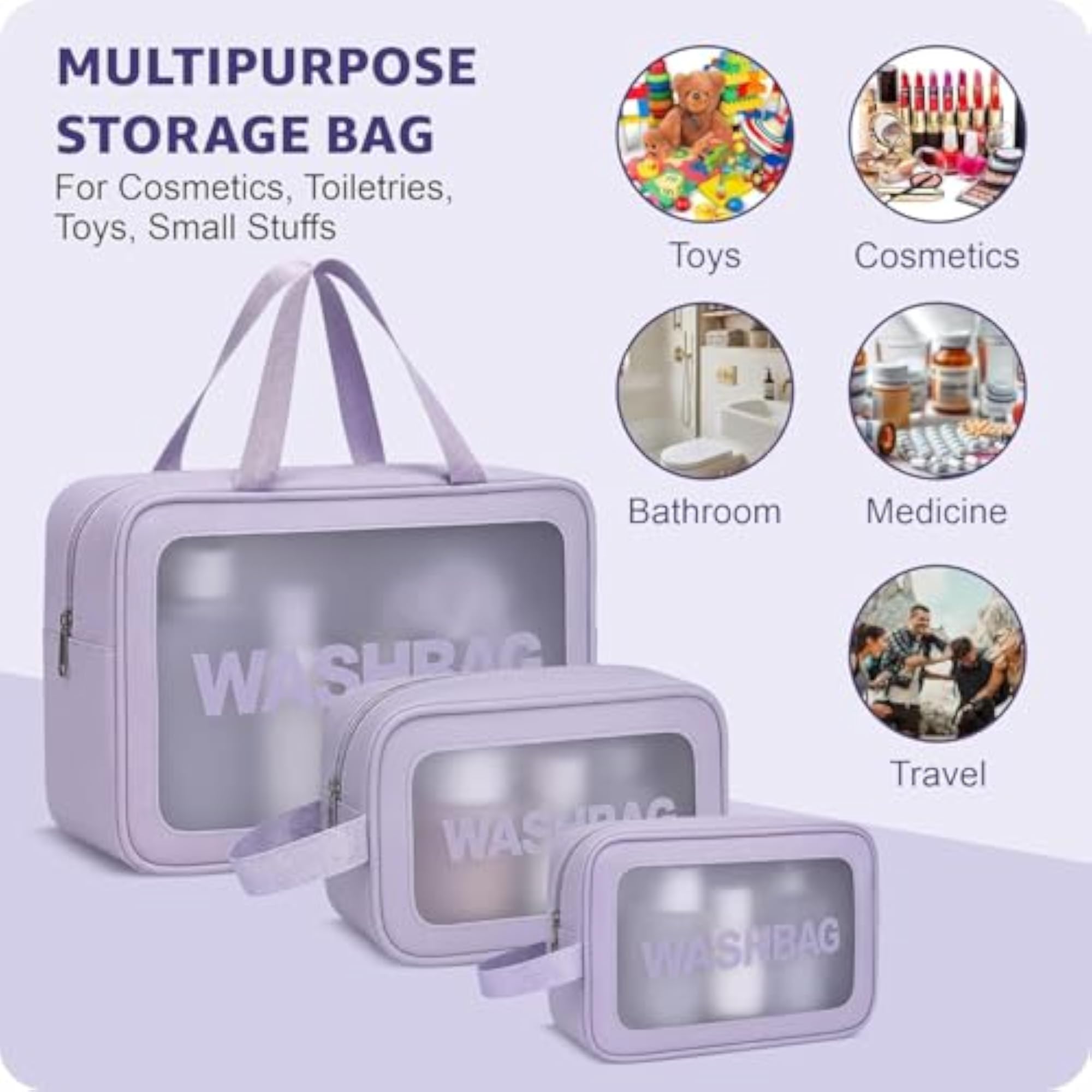PVC Makeup Bag, Portable Toiletries Organizer