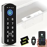 Dhiedas Smart Cabinet Lock, RFID Fingerprint Drawer Lock with Keypad Bluetooth APP, Biometric Electronic Digital Baby Proofing Cabinet Drawer Locks for Kitchen Cupboard Furniture