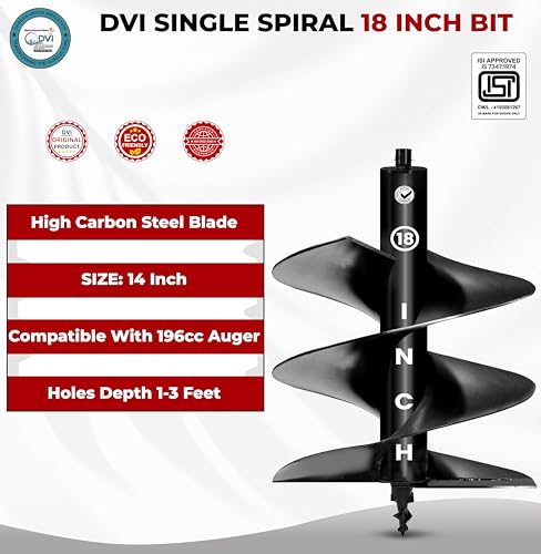 Image of DVI Universal 18 Inch Earth Auger Drill Bit /Planter | Fit In 4 Stroke 196CC Earth Auger | Made With High Metal & ISI Approved Pipe For Durablity | For Digging Holes, Plantation. (18 inch INCH BIT)