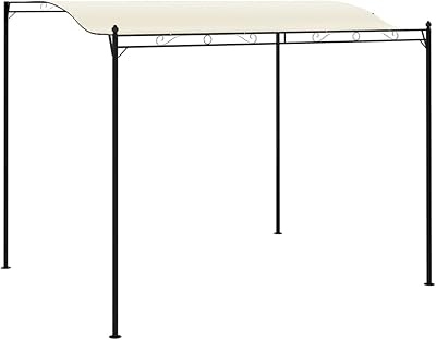 vidaXL Gazebo in Cream White - Durable Steel and Fabric Construction for Outdoor Shelter, Family Gatherings and BBQs - Easy Setup Sun Protector Canopy