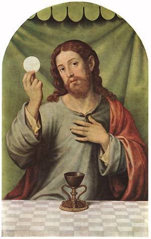 Peinture à l'huile Christ with The Chalice, toile Juan De Juanes premium