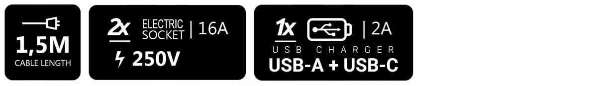 GNIAZDO NABLATOWE WPUSZCZANE CHOWANE W BLAT USB USB-C KLIKANE 230V BIAŁE