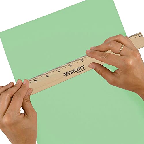 Image of Westcott Wood Ruler with Single Metal Edge, 12-inch