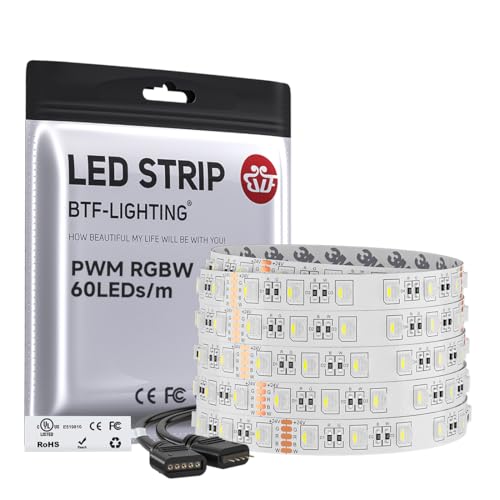 Image of BTF-LIGHTING RGBW LED Strip Cool White 16.4ft 60LED DC24V UL Listed IP30