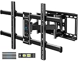 PERLESMITH Full Motion TV Wall Mount for 37-82 inch TVs up to 132 lbs, Max VESA 600x400mm, TV Bracket with Dual Articulating Arms, Tilt, Swivel, Extension, 16" Wood Studs, PSLFK1