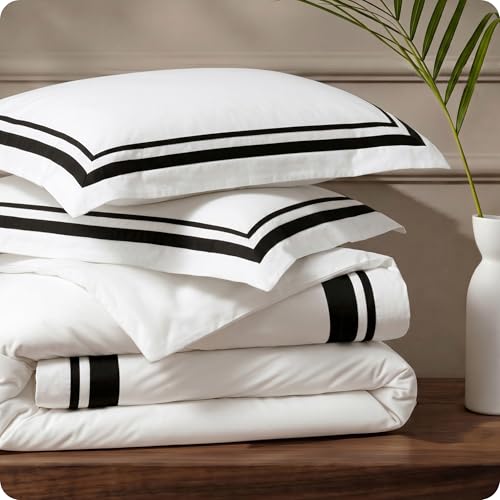 Bedsure 100% Cotton Percale Duvet Cover King, Luxury Hotel Duvet