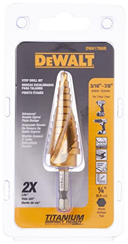 Dewalt Step Drill Bit, Impact Ready, 3/16-Inch-7/8-Inch (Dwa1786Ir) #TOP3
